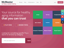 Tablet Screenshot of mcmasteroptimalaging.org